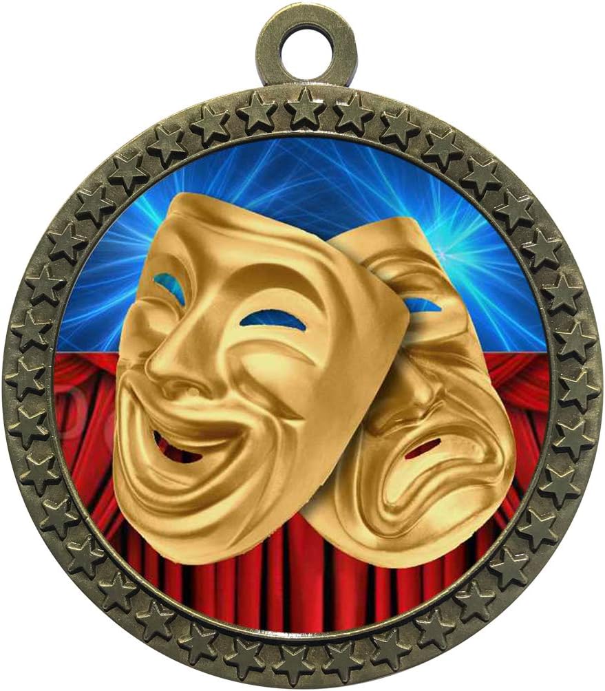 Express Medals 1 to 50 Packs Drama Gold Medal Trophy Award with Neck Ribbon D212-D19