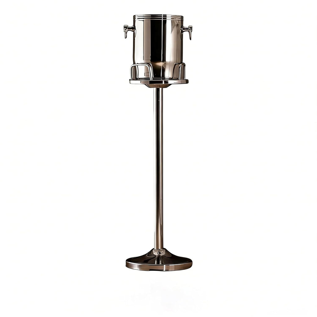 【The Life of The Party】Heavy Duty Stainless Steel Ice Bucket with Stand - 2 Handles, Stable Weighted Base, Easy-Clean, Freestanding Beverage Cooler for Champagne, Wine, BBQ, Bar (A)