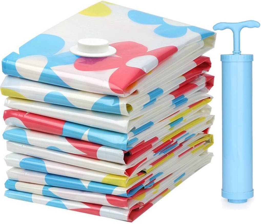 Vacuum Compression Storage Bags for Clothes Plastic Packing Travel Space Saver Bag for Luggage Home(Multi-colored,50x70cm*10pcs)