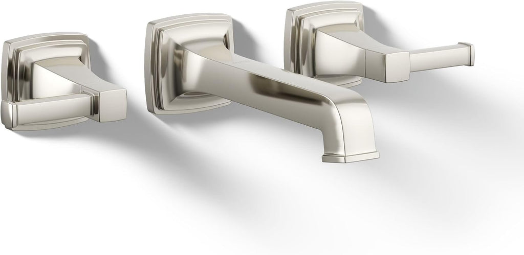 Kohler T26432-4-SN RIFF® Widespread wall-mount bathroom sink faucet trim, Vibrant Polished Nickel