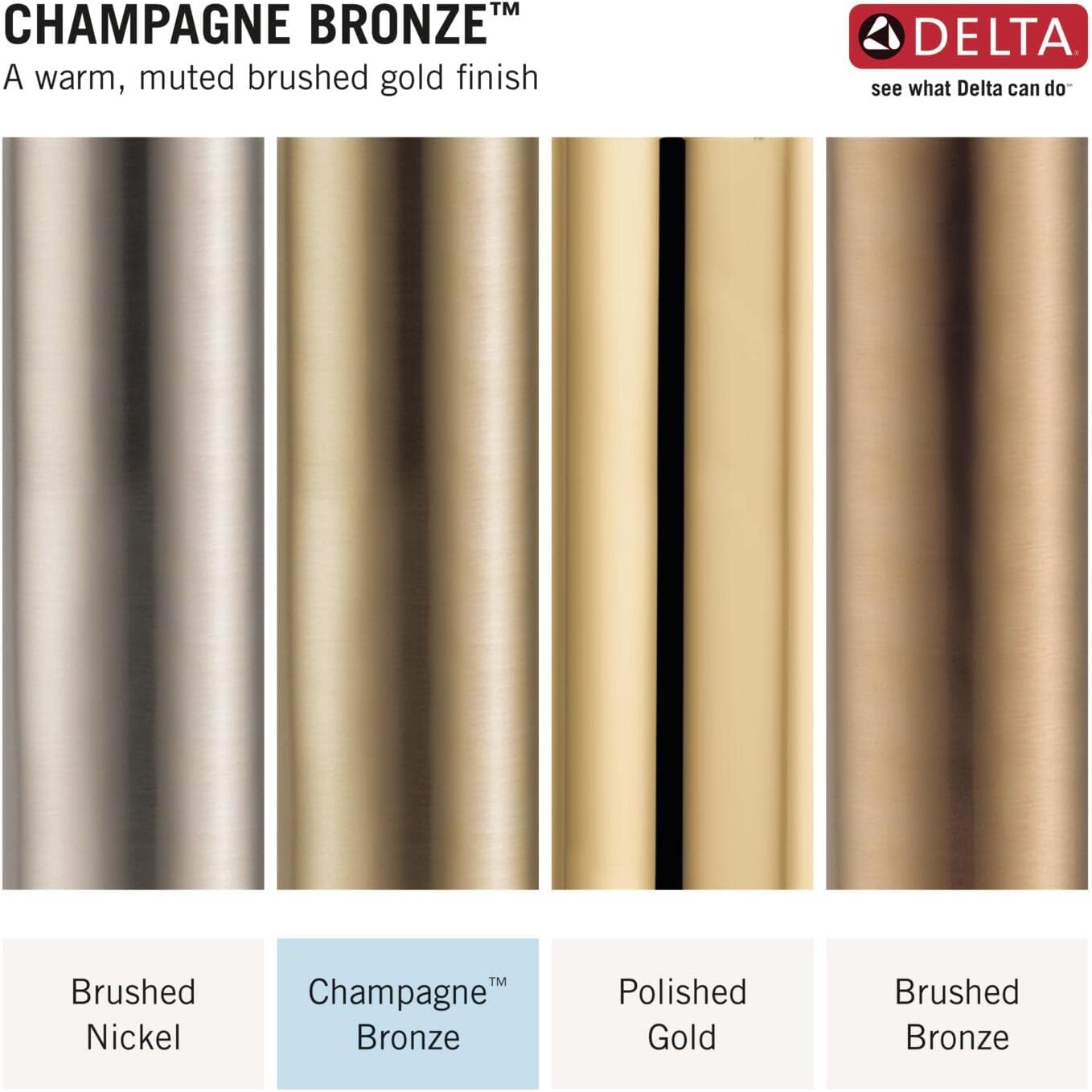Delta Faucet Stryke Widespread Bathroom Faucet 3 Hole, Gold Bathroom Sink Faucet, 2 Handle Bathroom Faucet, Bath Faucet, Metal Pop-Up Drain Assembly, Lumicoat Champagne Bronze 35775-CZ-PR-MPU-DST