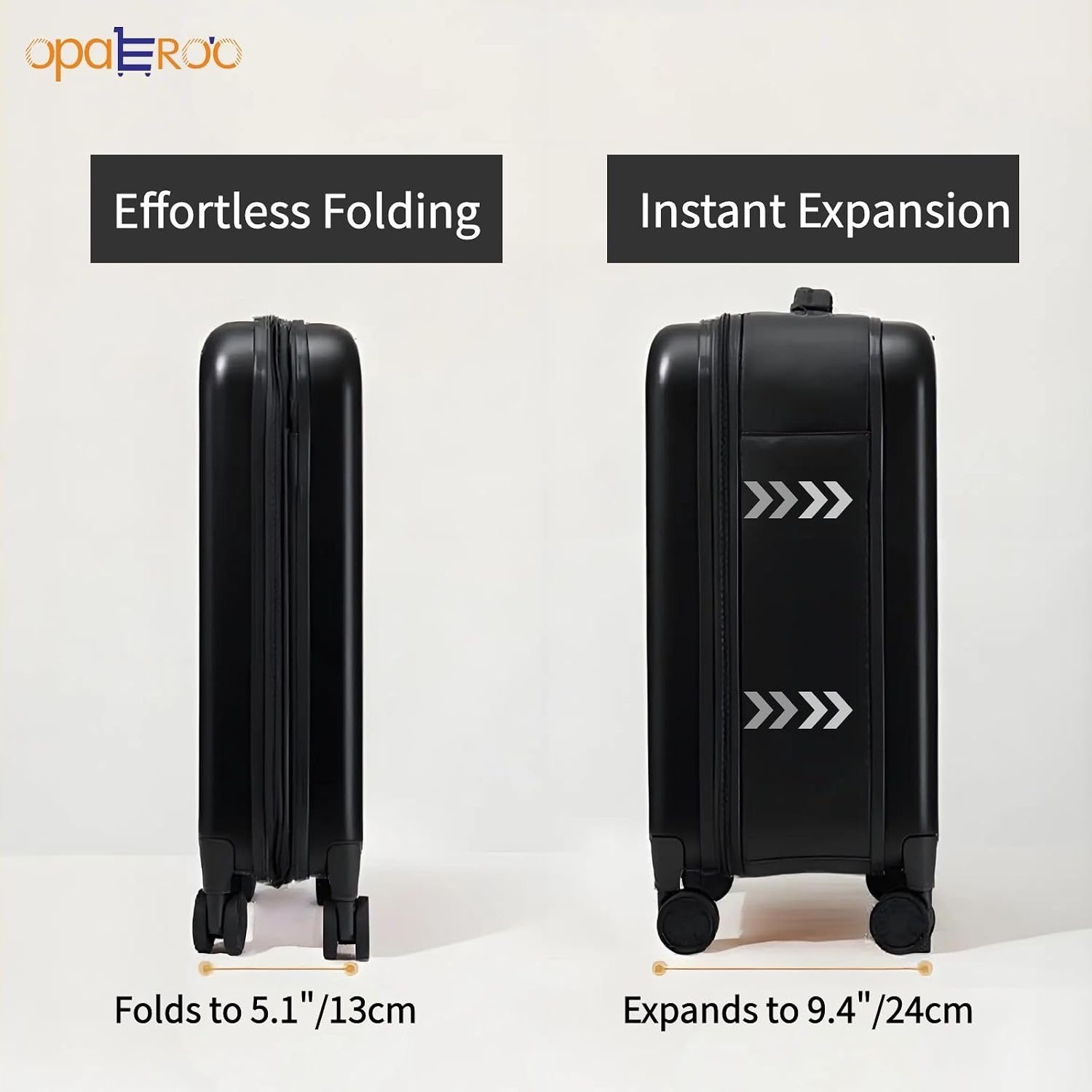 Carry On Luggage Expandable Foldable Lightweight Suitcase With 360 Silent Spinner Wheels Secure Lock Black Travel Bag Save Space M