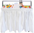 Nice C 4 ft Folding Ice Cooler Table, Party Cooler, Grazing Table, Tables with Drain, Bar Cooler Tables, with Matching Skirt, Storage Shelf (White)
