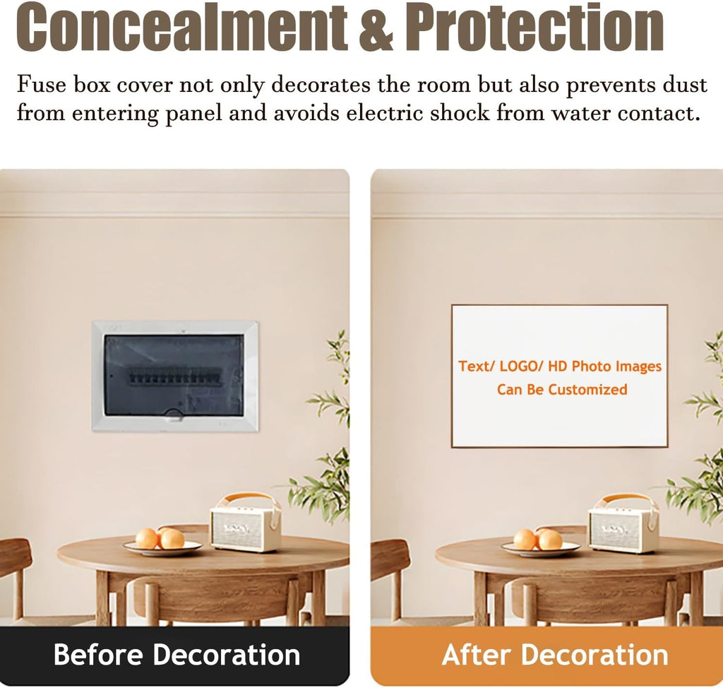 Electrical Panel Cover Breaker Box Cover Customizable Image, Decorative Fuse Box Covers, Distribution Cover Protective Lid, Wall Hanging to Cover Electrical Panel(Natural,WXH-60 x 50CM-23.6 x 19.7')