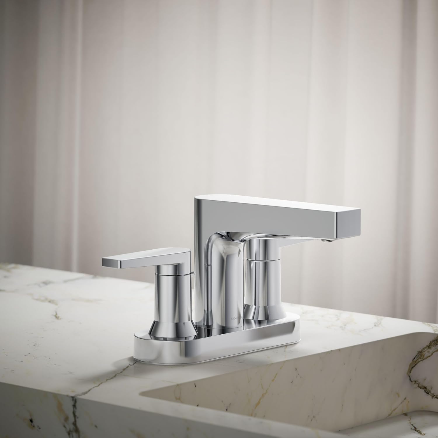 Kohler 97031-4-CP Taut® Centerset Bathroom Sink Faucet, 1.2 gpm, Polished Chrome