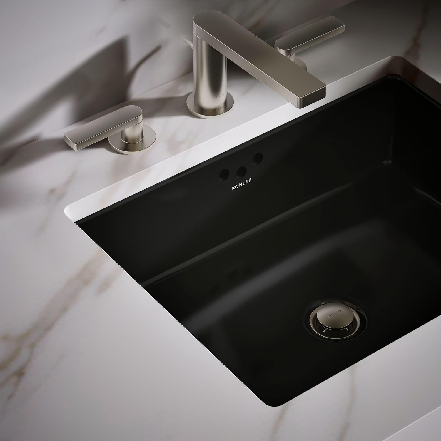Kohler K-2330-7 Interior 1-Bowl Undermount Bath Sink Black Black