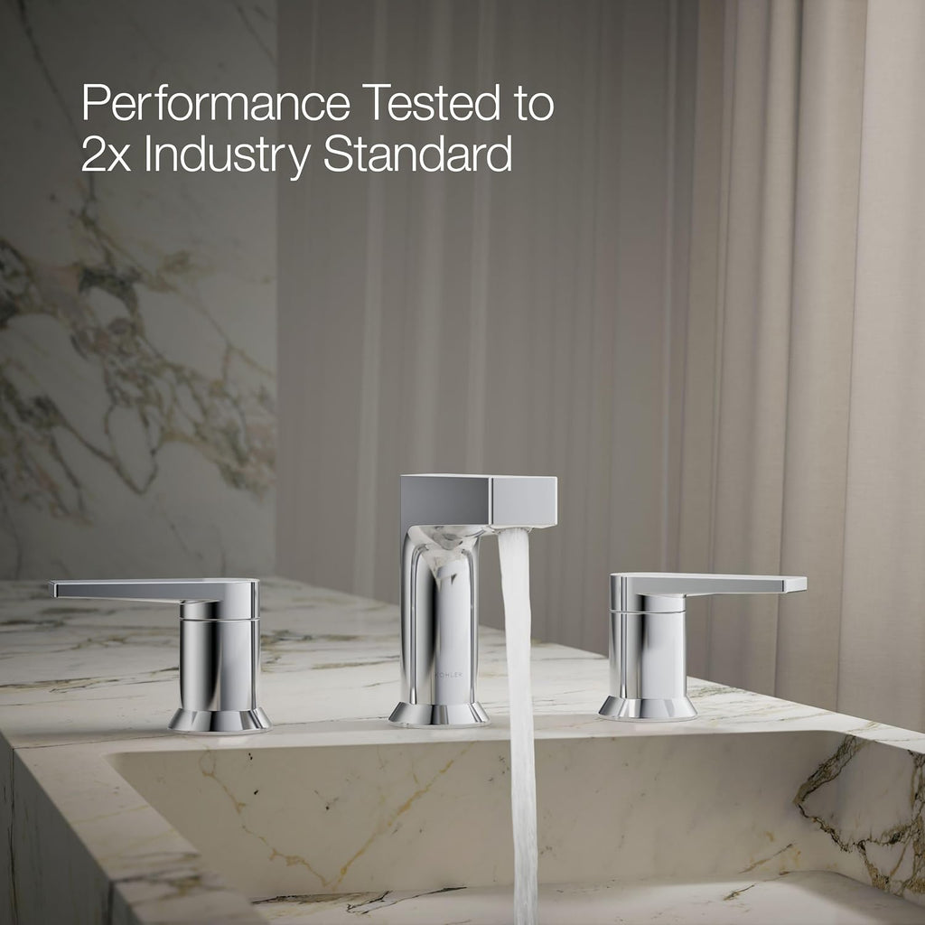 Kohler 97100-4-CP Taut® Widespread Bathroom Sink Faucet, 1.2 gpm, Polished Chrome