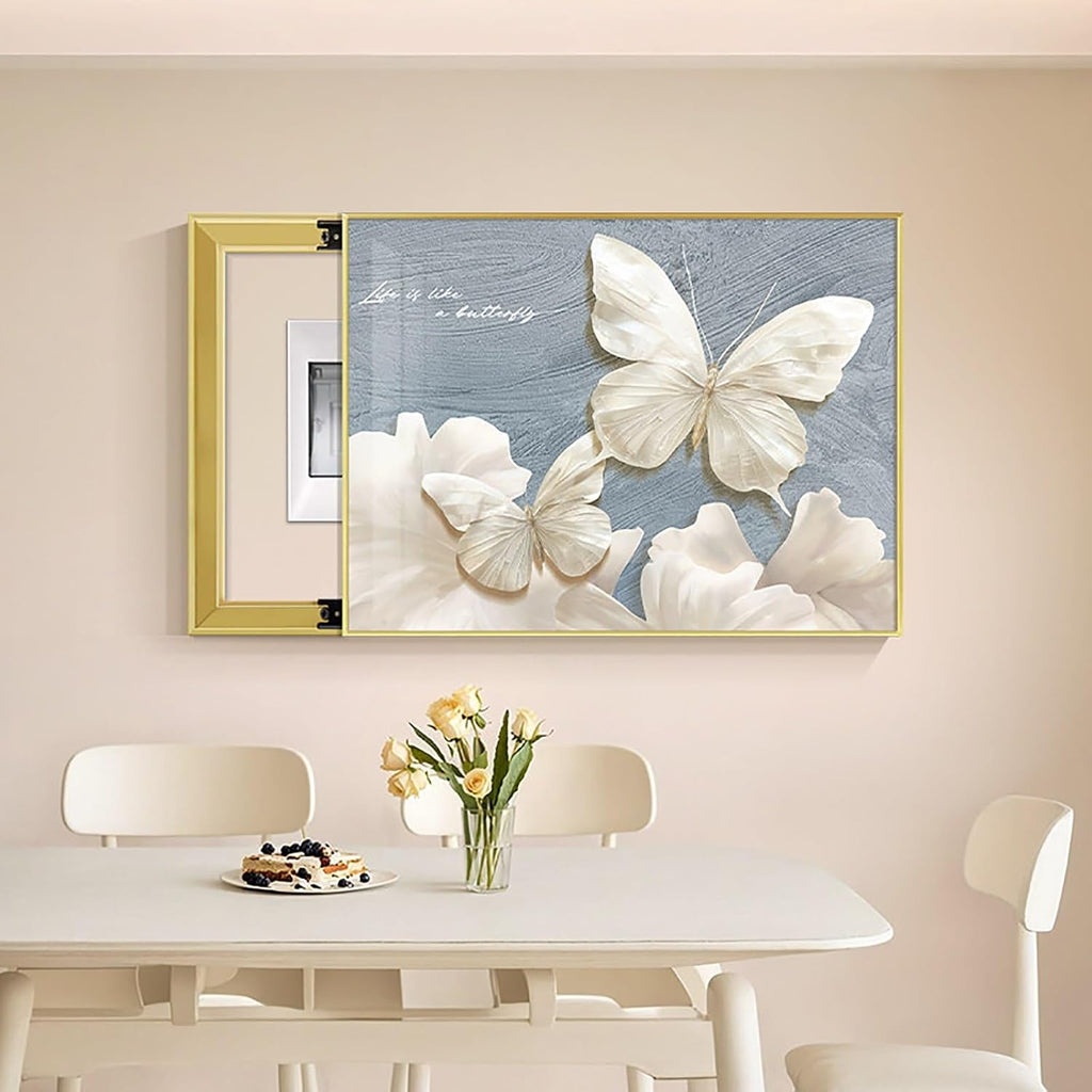 Meter Decorative Painting, Creative Switch Box, Hide Breaker Box Cover, PS Frame for Living Room Home Office, Various Styles Available(Blue 2,55 * 45cm/21.6 * 17.7in)