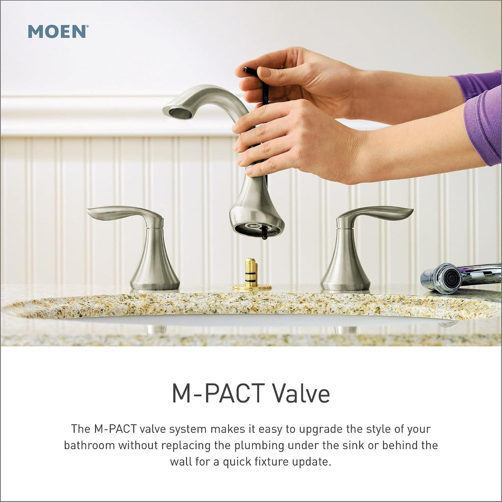 Moen Boardwalk Two-Handle High Arc Widespread Bathroom Sink Faucet for 3-Hole Setups with Valve Included, Mediterranean Bronze, TV6220BRB