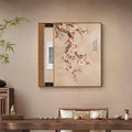 Decorative Fuse Box Cover, Wall Mounted Electrical Panel Cover, Hide Paintings Wall Art with Frame, Oriental Elegance Style, Easy Installation(Brown 11,45 * 55cm/17.7 * 21.6in)