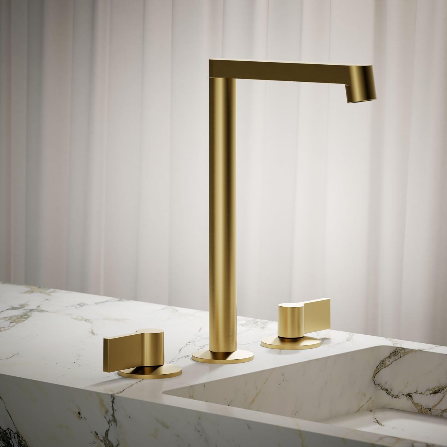 Kohler 23887-2MB Components® Bathroom Sink Faucet spout with Row Design, 1.2 gpm, Vibrant Brushed Moderne Brass