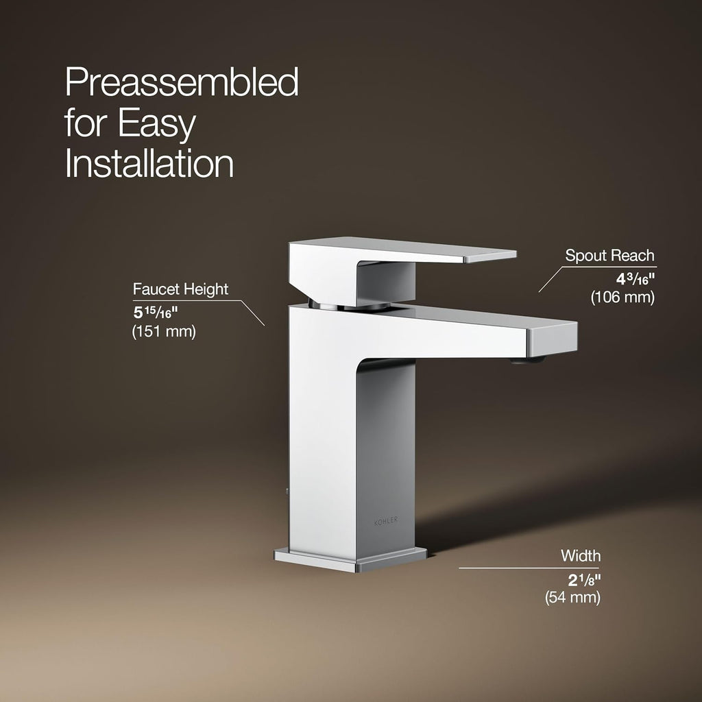 Kohler 99760-4-CP Honesty® Single-Handle Bathroom Sink Faucet, 1.2 gpm, Polished Chrome
