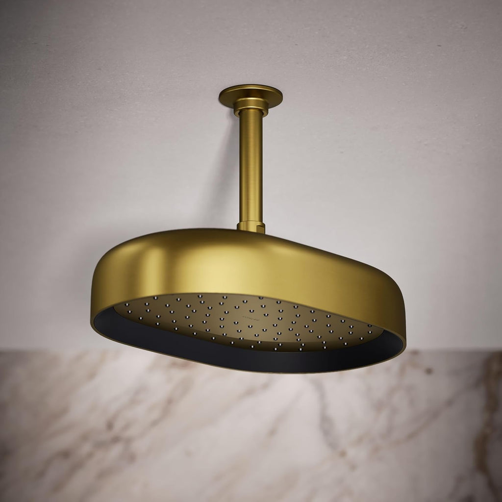 Kohler 26293-G-2MB Statement® Oblong 12' single-function rainhead, 1.75 gpm, Vibrant Brushed Moderne Brass