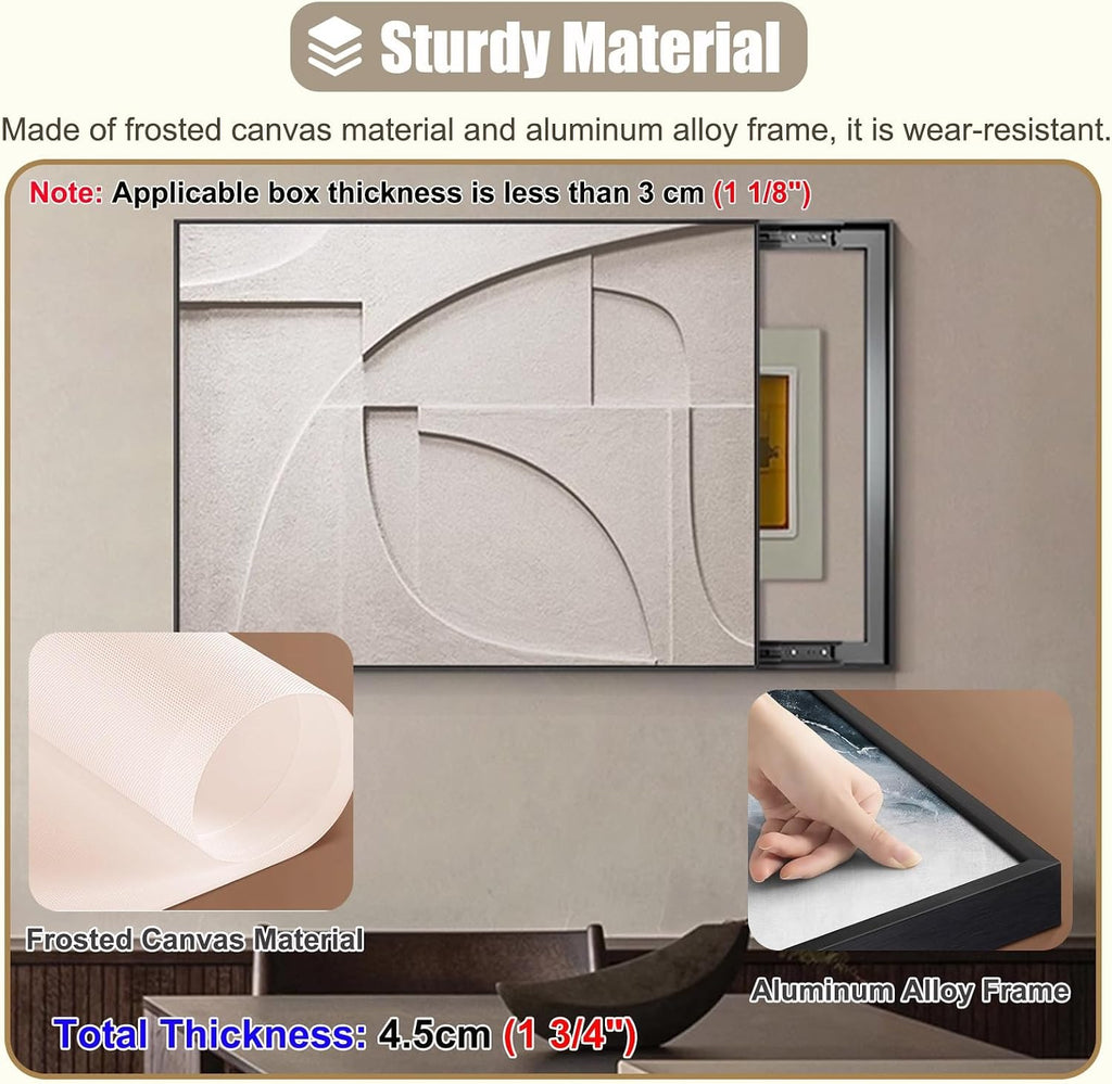 Kitchen Breaker Box Cover for Decorative Wall, Art Tan Electrical Panel Cover for Hide Meter Box/Junction Box, Decorative Fuse Box Cover Horizontal(B,50x40cm(19 3/4x15 3/4in))