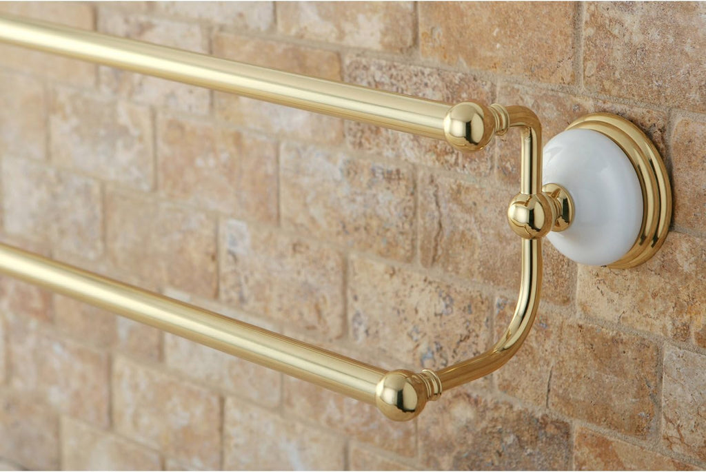Kingston Brass BA1113PB Victorian Dual Towel-Bar, 24-Inch, Polished Brass