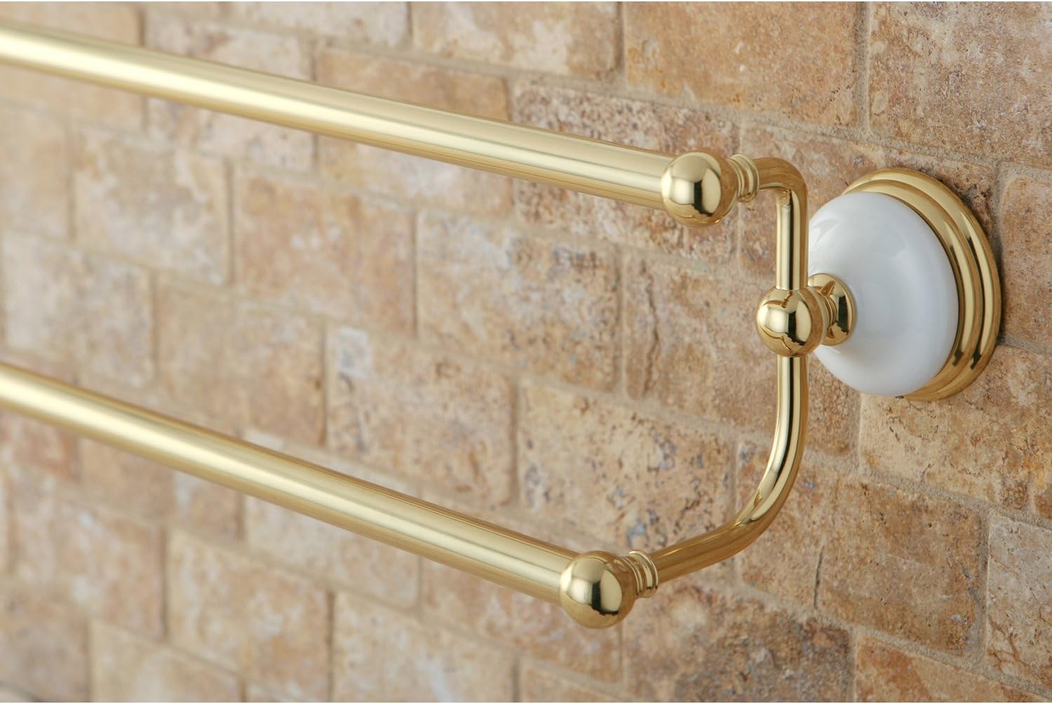 Kingston Brass BA1113PB Victorian Dual Towel-Bar, 24-Inch, Polished Brass