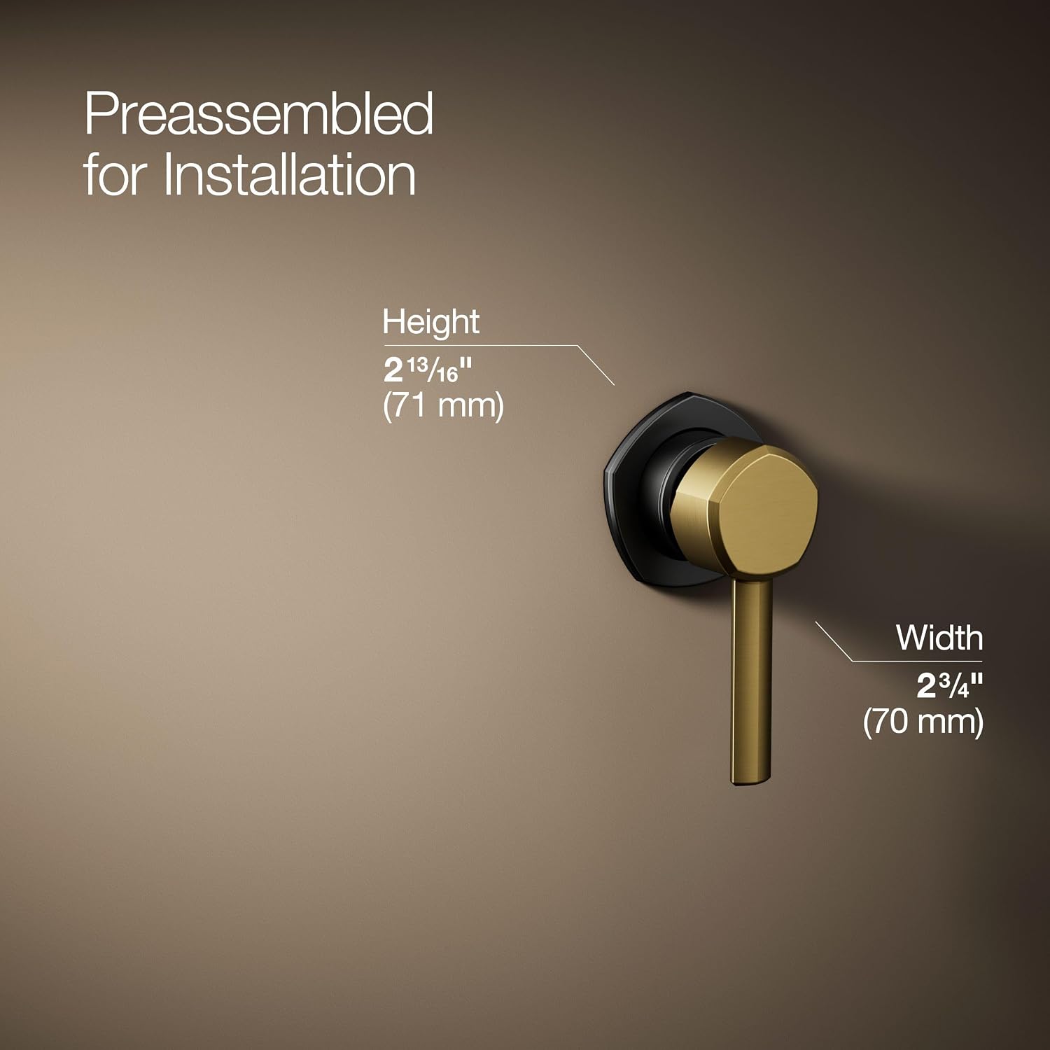 Kohler 27012-4-BMB Occasion® Wall-Mount Bathroom Sink Faucet Handle, Matte Black with Brushed Moderne Brass
