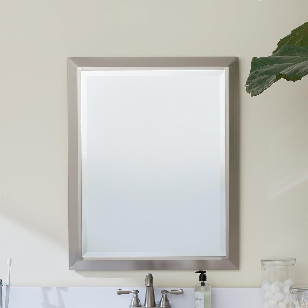 Kichler 30' Rectangular Wall Mirror in Brushed Nickel, (24' W x 30' H), 41011NI