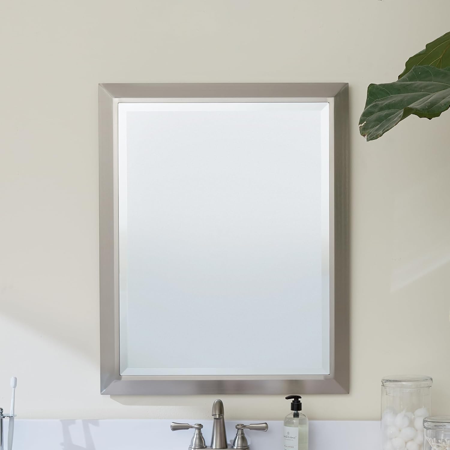 Kichler 30' Rectangular Wall Mirror in Brushed Nickel, (24' W x 30' H), 41011NI