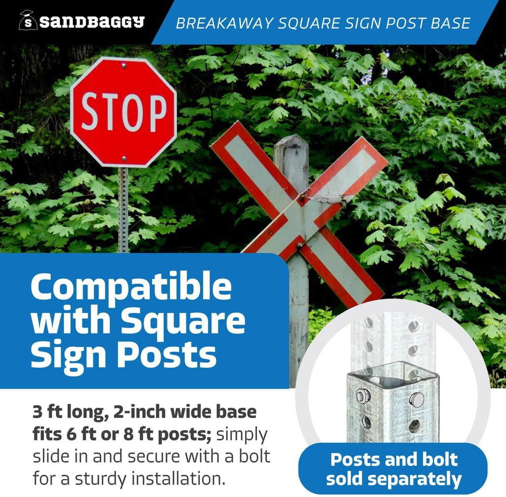 Sandbaggy 3 ft Breakaway Square Sign Post Base (Hot Dipped Galvanized) (5)