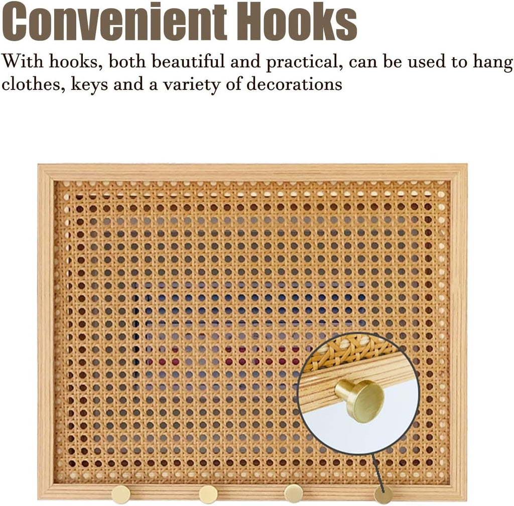 Electrical Panel Cover Wooden Fuse Box Panel Cover Home, Electrical Panel Cover Decorative Wall, Electrical Meter Cover Box with Rattan Surface, Breaker Box Covers(WXL-75 x 65CM-29.5 x 25.6)
