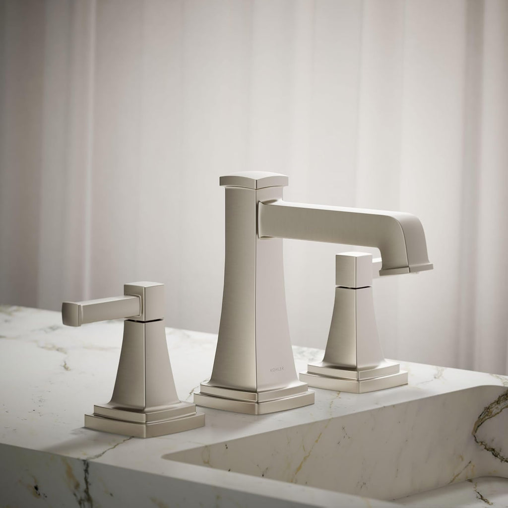 Kohler 27399-4-BN Riff® Widespread Bathroom Sink Faucet, 1.2 gpm, Vibrant Brushed Nickel