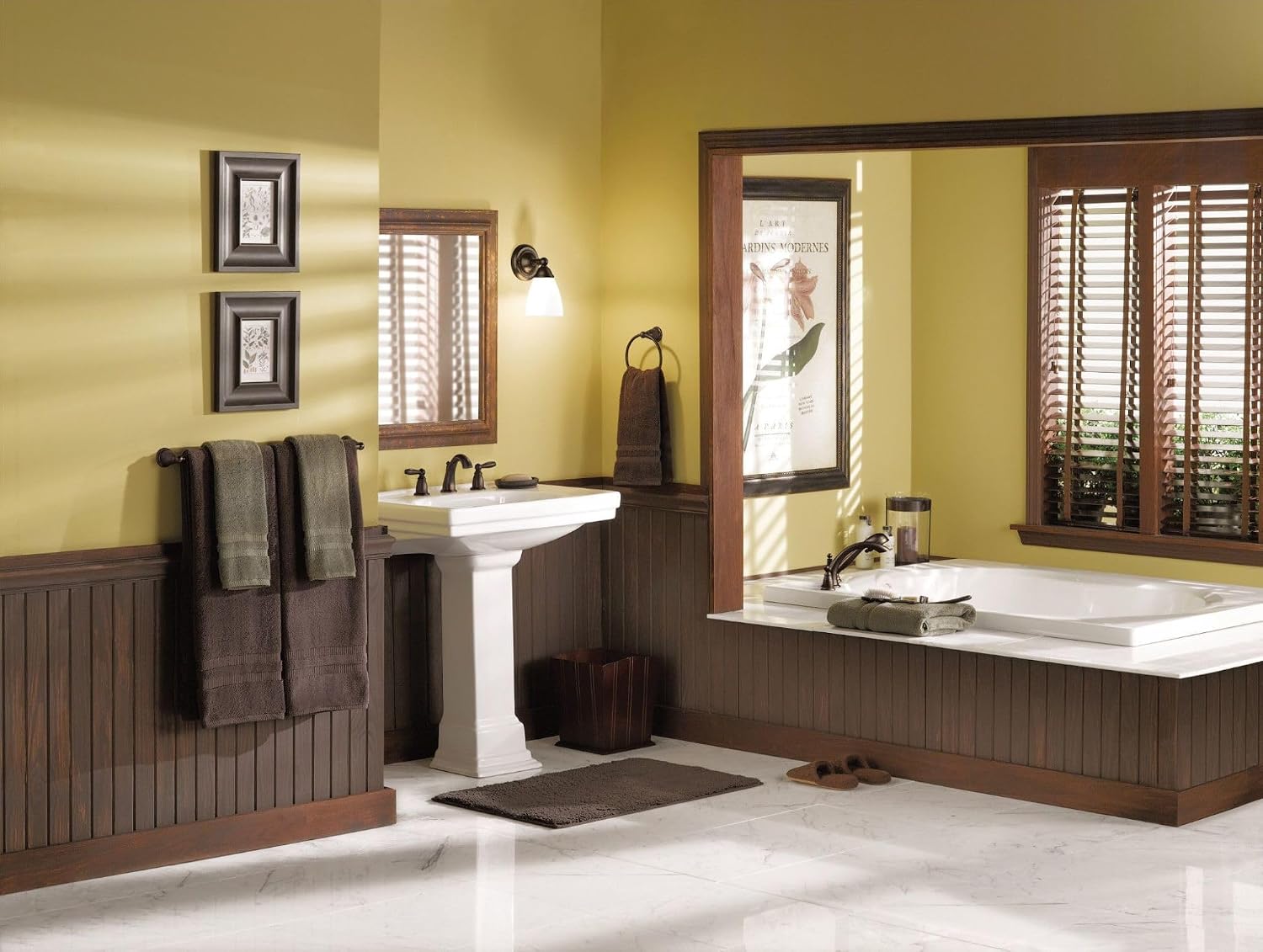 Moen YB2261ORB Brantford 1-Light Dual-Mount Bath Bathroom Vanity Fixture with Frosted Glass, Oil Rubbed Bronze