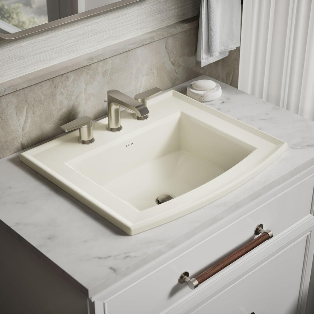 Kohler 2356-8-96 Archer® 22-3/4' rectangular drop-in bathroom sink, Biscuit