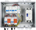PV Combiner Box 2 String Solar Distribution Box with 25A, 250A DC Circuit Breakers, 63A,125A AC Circuit Breakers, and Surge Protection. Solar PV Breaker Box Perfect for 8K-10KW Solar Inverter Systems
