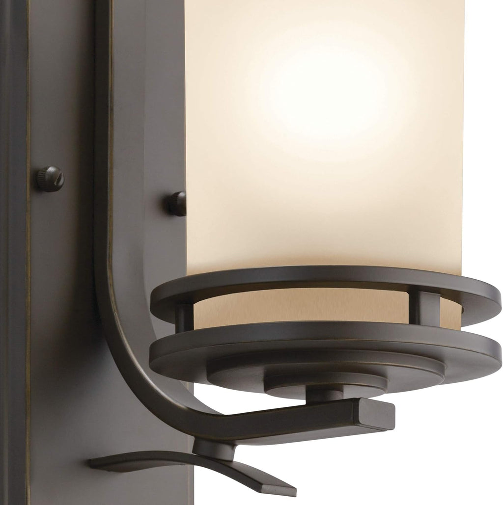 Kichler Hendrik 12' Wall Light Fixture in Olde Bronze with Umber Etched Glass, 1-Light Wall Lamp for Bedroom or Living Room, 5076OZ