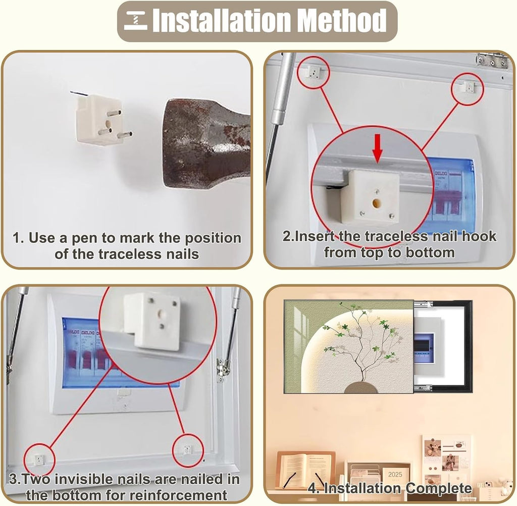 Plastic Breaker Box Cover Decorative Plate, Art Electrical Panel for Fuse Box Cover Replacement, Wall Mounted Circuit Distribution Boxs for Hide(Style/C,50x40cm(19 3/4x15 3/4'))
