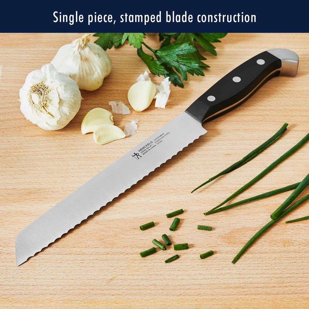 HENCKELS Statement Premium Quality 12-Piece Knife Set with Block, Razor-Sharp, German Engineered Informed by 100+ Years of Mastery, Lightweight and Strong, Dishwasher Safe, Natural