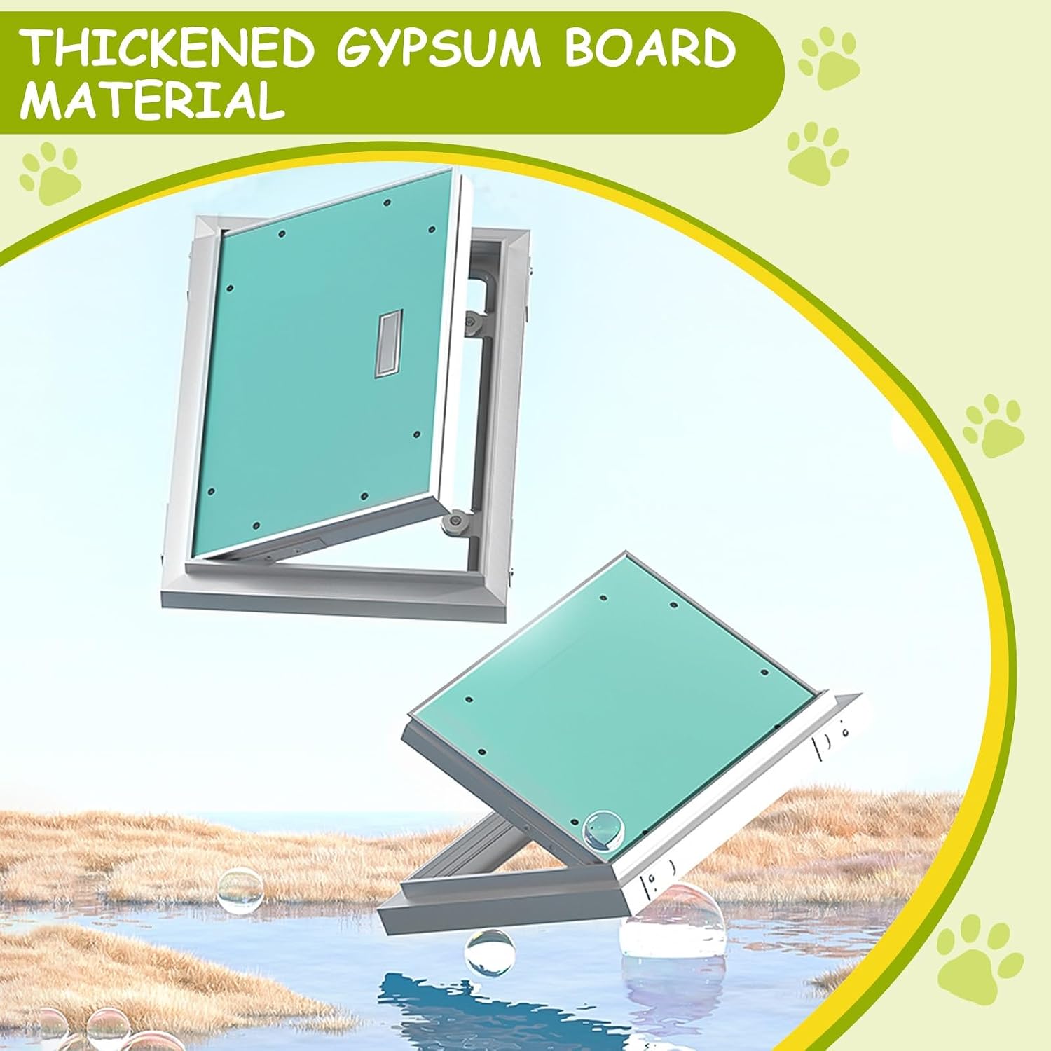 Paintable Drywall Access Panel - 20x32in (50x80cm) Recessed Inspection Hatch for Plumbing & Electrical, Ideal for Meter Boxes & Service Access, Durable Plasterboard Door