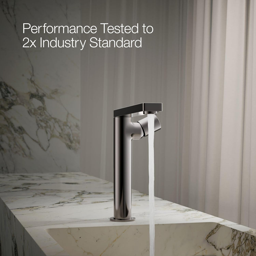 Kohler 73159-7-TT Composed® Tall Single-Handle Bathroom Sink Faucet with Cylindrical Handle, 1.2 gpm, Vibrant Titanium