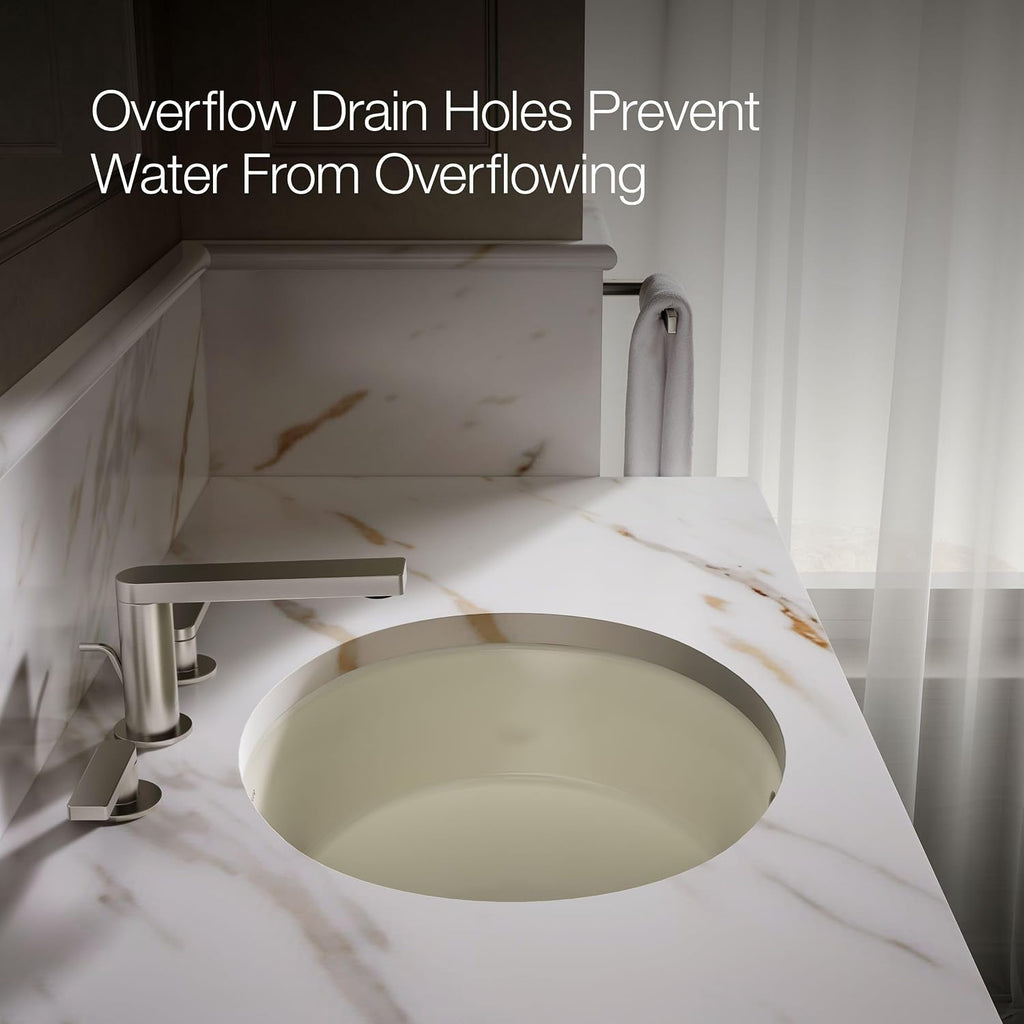 Kohler K-2881-96 1-Bowl Undermount Bathroom Sink w/Overflow Biscuit