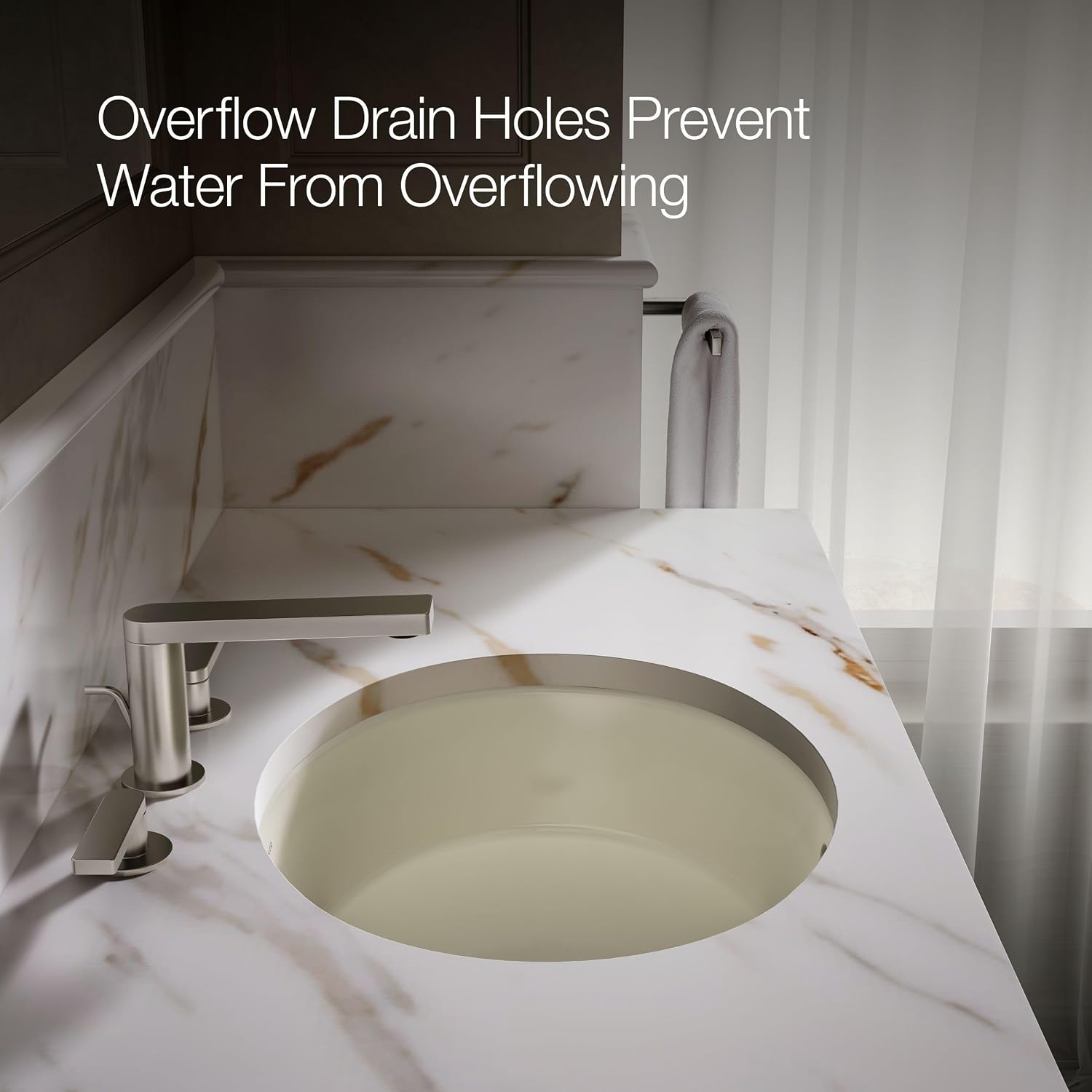Kohler K-2881-96 1-Bowl Undermount Bathroom Sink w/Overflow Biscuit