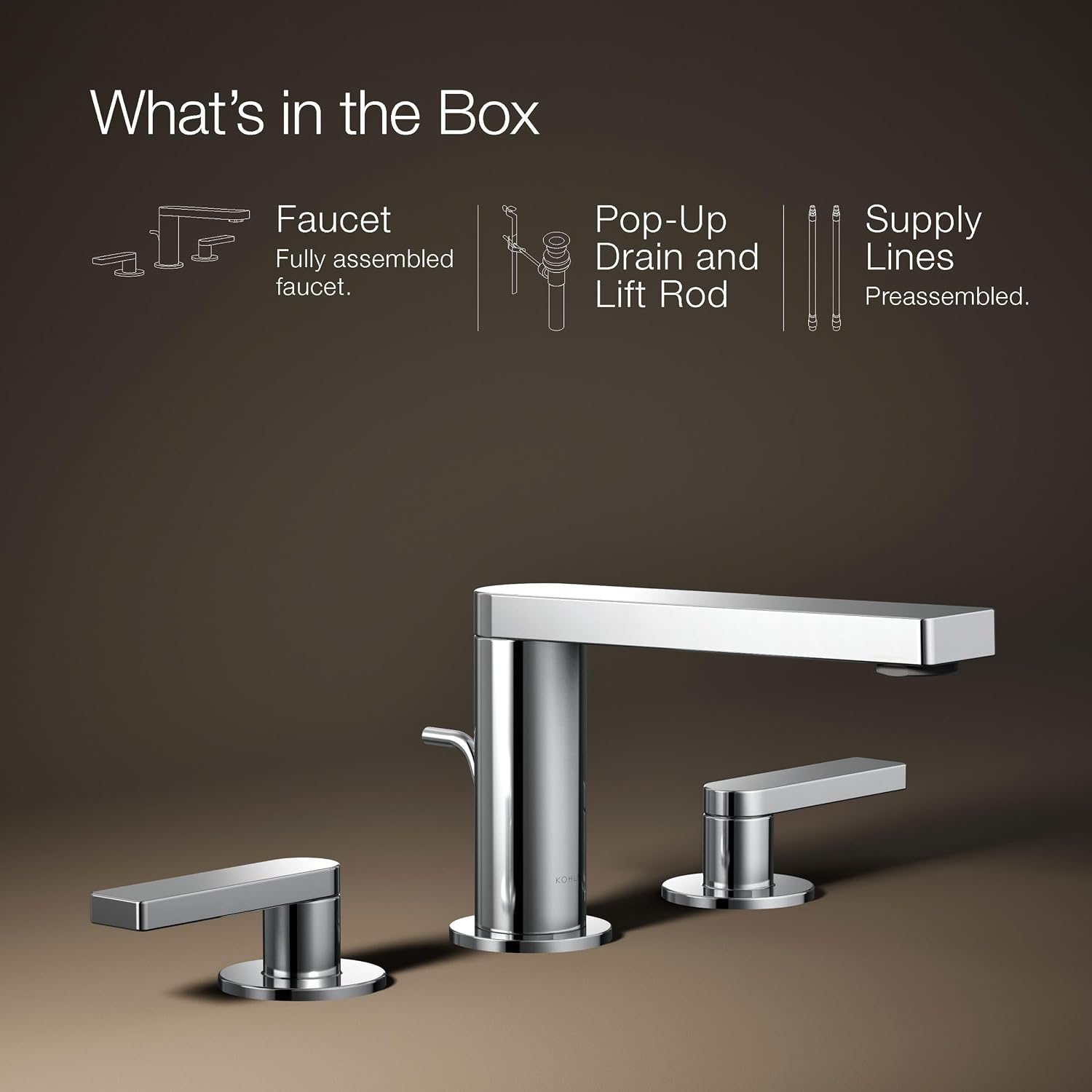 Kohler 73060-4-CP Composed® Widespread Bathroom Sink Faucet with Lever Handles, 1.2 gpm, Polished Chrome