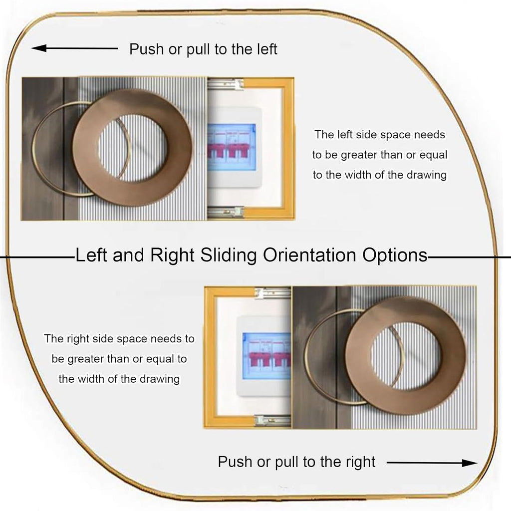 Decorative Hide Meter Electric Breaker Box Cover, Electrical Panel Cover, Wall Mounted Decorative Painting, for Home Entrance Hallway Bedroom(Beige 2,55 * 45cm/21.6 * 17.7in)