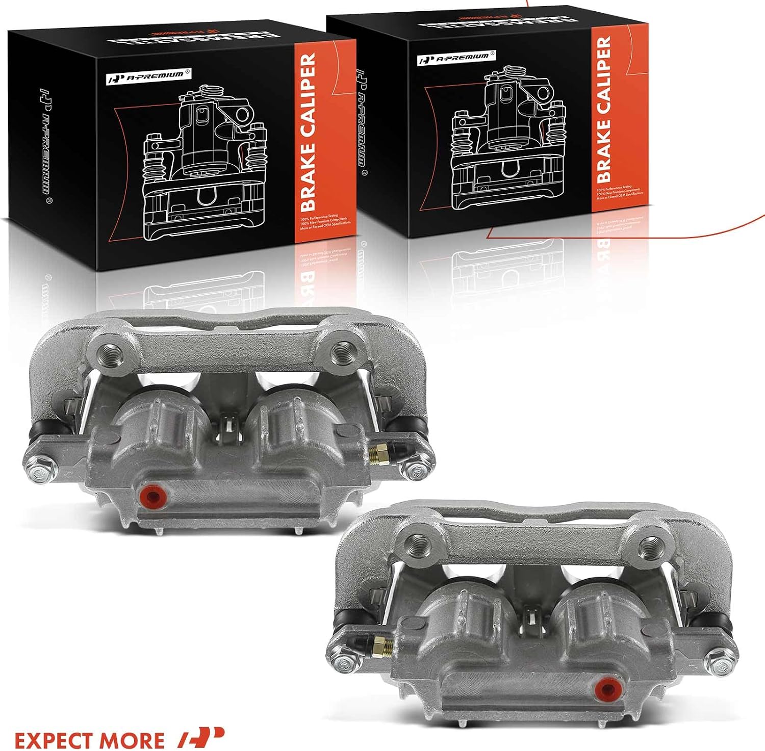 A-Premium Disc Brake Caliper Assembly with Bracket Compatible with Select Chevrolet Models - Corvette 1997 1998 1999 2000 2001 2002 2003 2004, V8 5.7L - Front Driver and Passenger Side, 2-PC Set