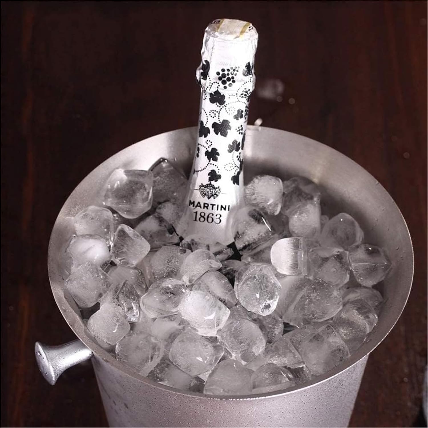 Ice Buckets for Parties, Golden Stainless Steel Double Wall Wine Bucket and Stand Holder