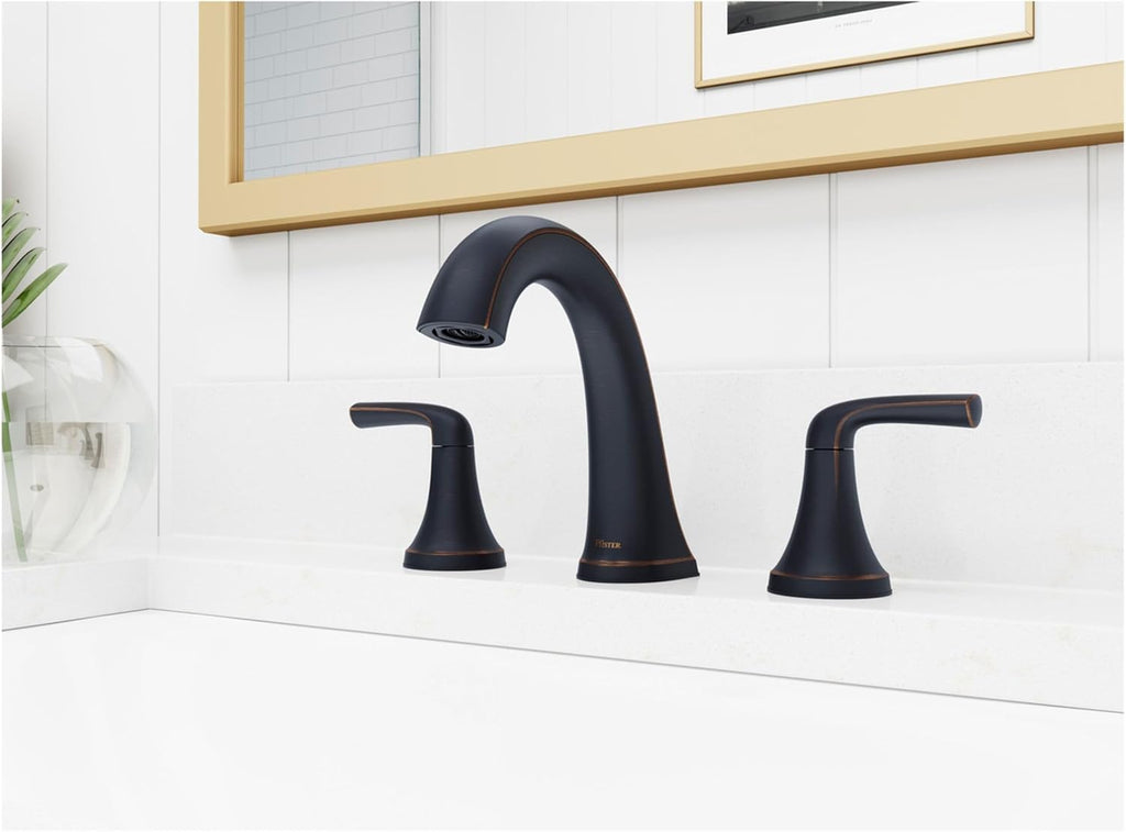 Pfister, LG49-MCA0GS, McAllen 1.2 GPM 2-Handle 8' Widespread Bathroom Faucet, Spot Defense Brushed Nickel