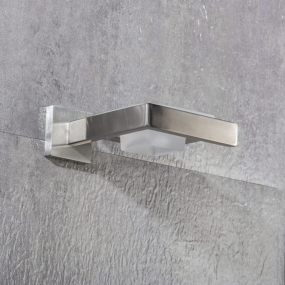 Stainless Steel Bathroom Hardware Kit Brushed Nickel Towel Rack Toilet Paper Holder Towel Bar Hook Bathroom Accessories,Towel Rack C (50cm) (Soap Dish)
