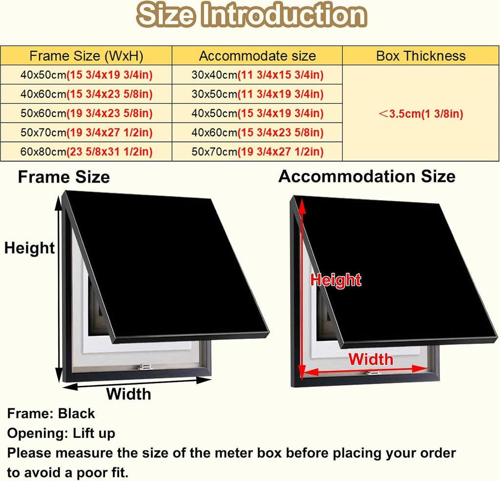 Vertical Meter Box Cover for Breaker Panel, 30x40cm / 12x16inch Electrical Panel Cover for Wall Decoration, Indoor Fuse Box Plate for Replacement(Dark Brown,50x70cm(19.7x27.6))
