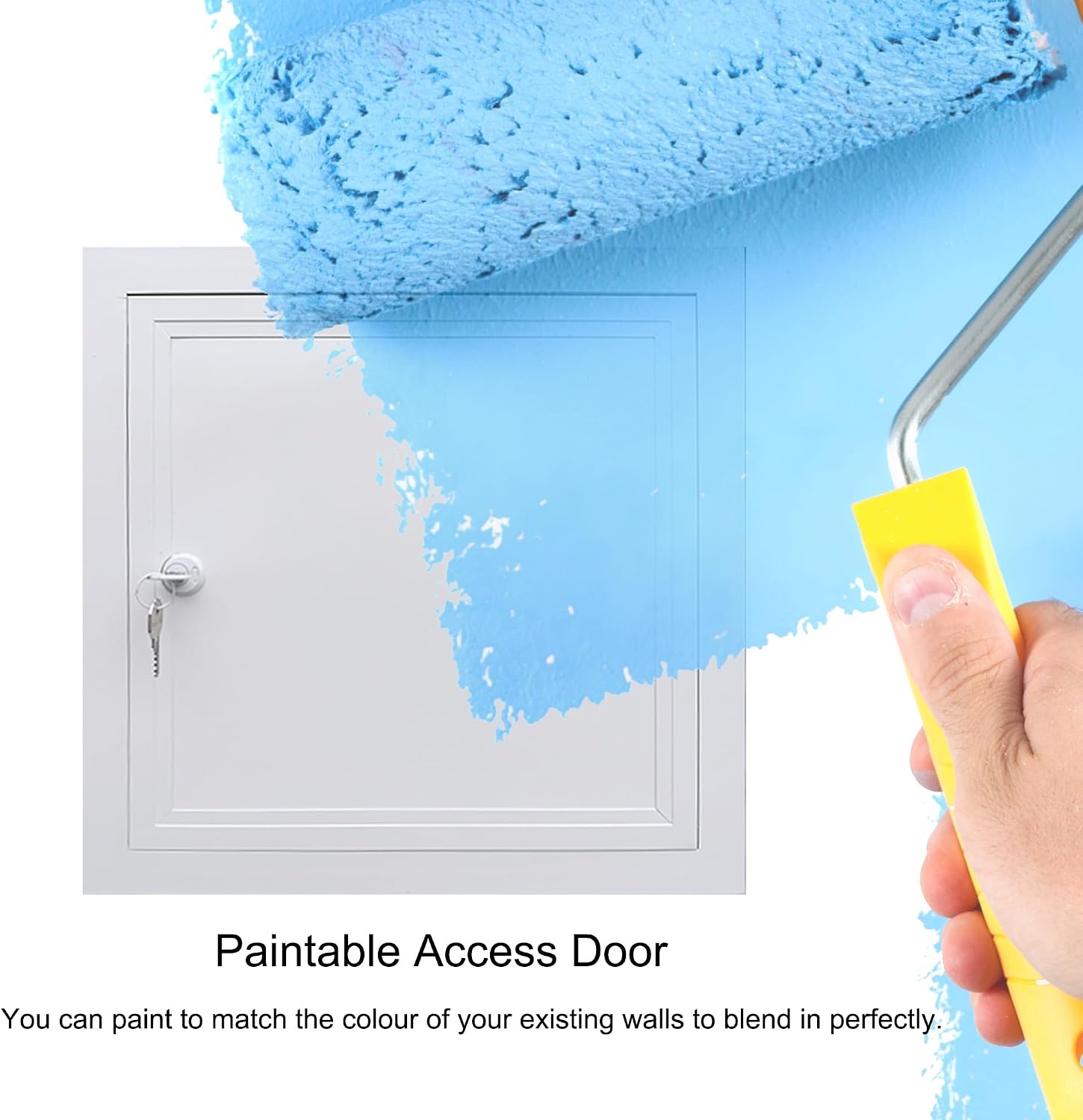 Lockable Aluminum Alloy Access Panel with Keys – 10x14in Custom Attic Door Cover for Drywall & Plumbing, Concealed Service Hole for Easy & Secure Access