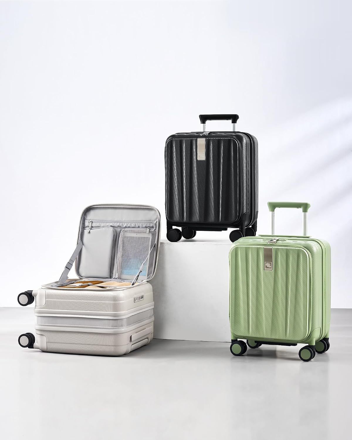 Hanke Top Opening Carry-On - Expandable 16 Inch Airline Approved Spinner | Easy-access top opening,360° spinner wheels,lightweight expandable hardshell, fits overhead bins,for overnight business trips