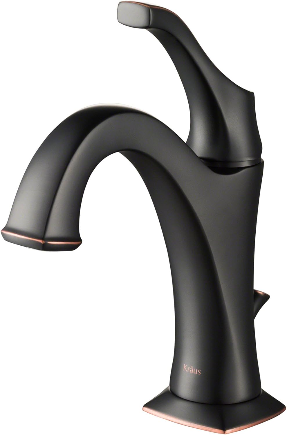 KRAUS KBF-1201ORB Arlo Single Handle Basin Bathroom Faucet with Lift Rod Drain and Deck Plate, Oil Rubbed Bronze