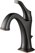KRAUS KBF-1201ORB Arlo Single Handle Basin Bathroom Faucet with Lift Rod Drain and Deck Plate, Oil Rubbed Bronze
