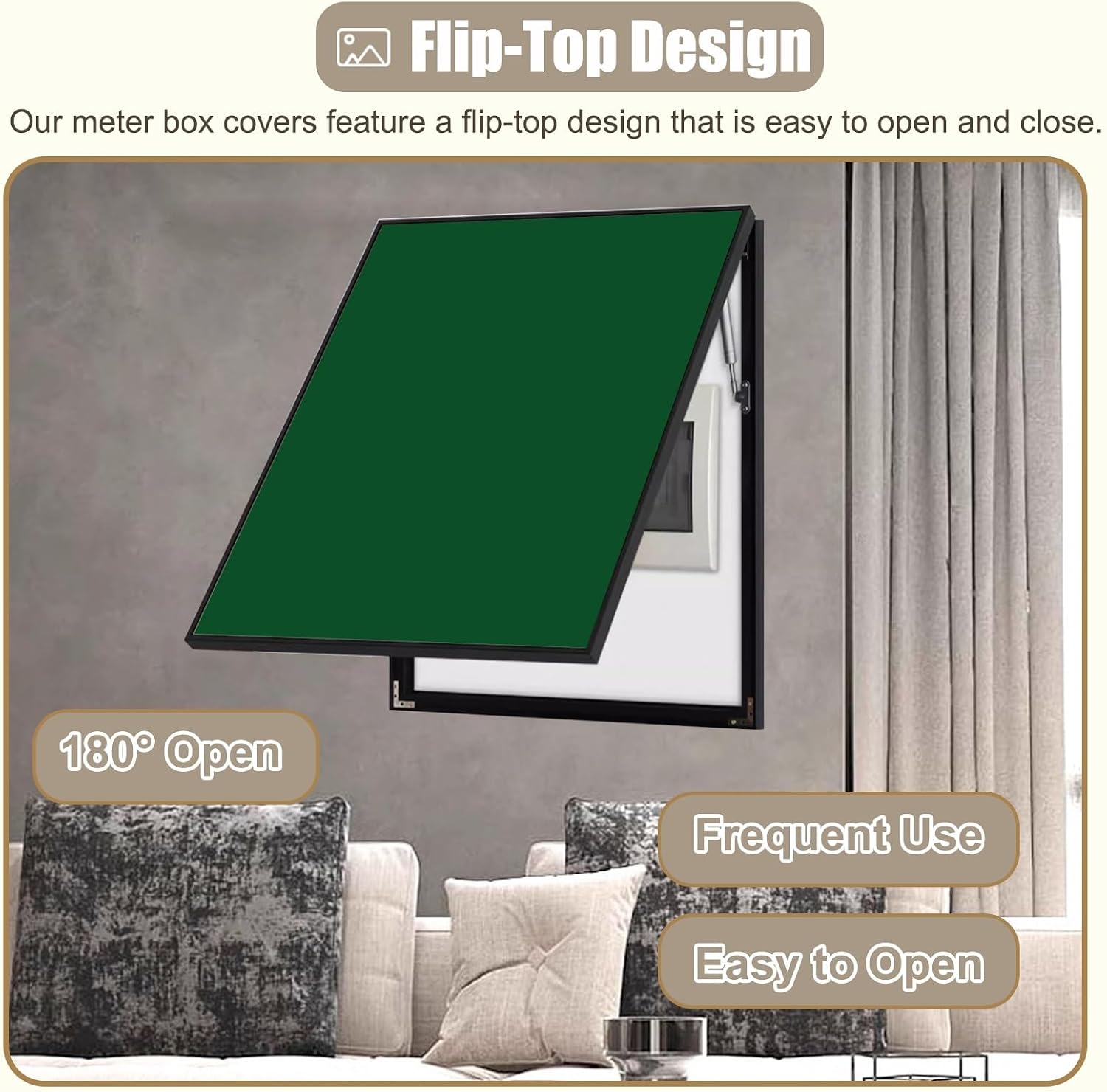 Vertical Meter Box Cover for Breaker Panel, 30x40cm / 12x16inch Electrical Panel Cover for Wall Decoration, Indoor Fuse Box Plate for Replacement(Dark Green,50x70cm(19.7x27.6))