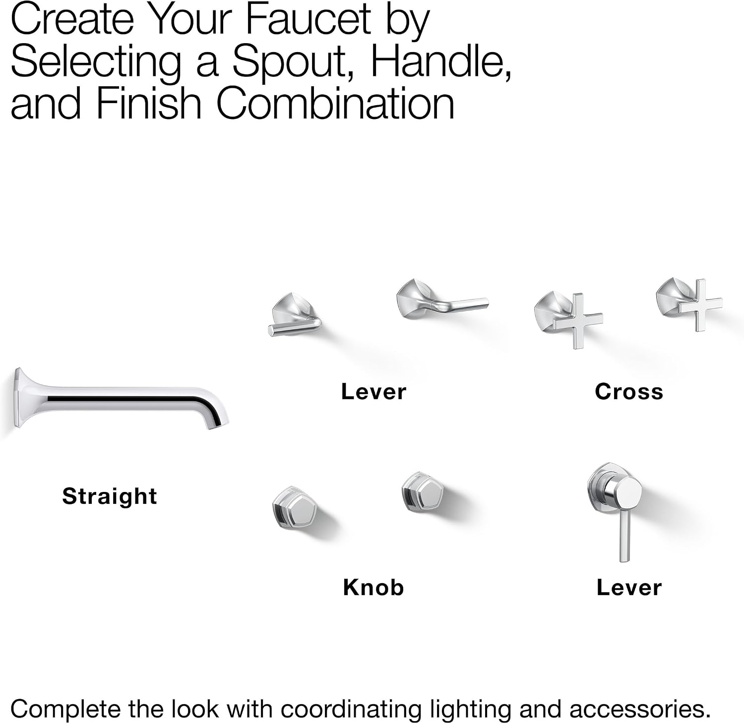 KOHLER K-27012-4-2MB Occasion Wall-Mount Bathroom Sink Faucet Handle, Premium Durable Metal, Corrosion Resistant, Vibrant Brushed Moderne Brass