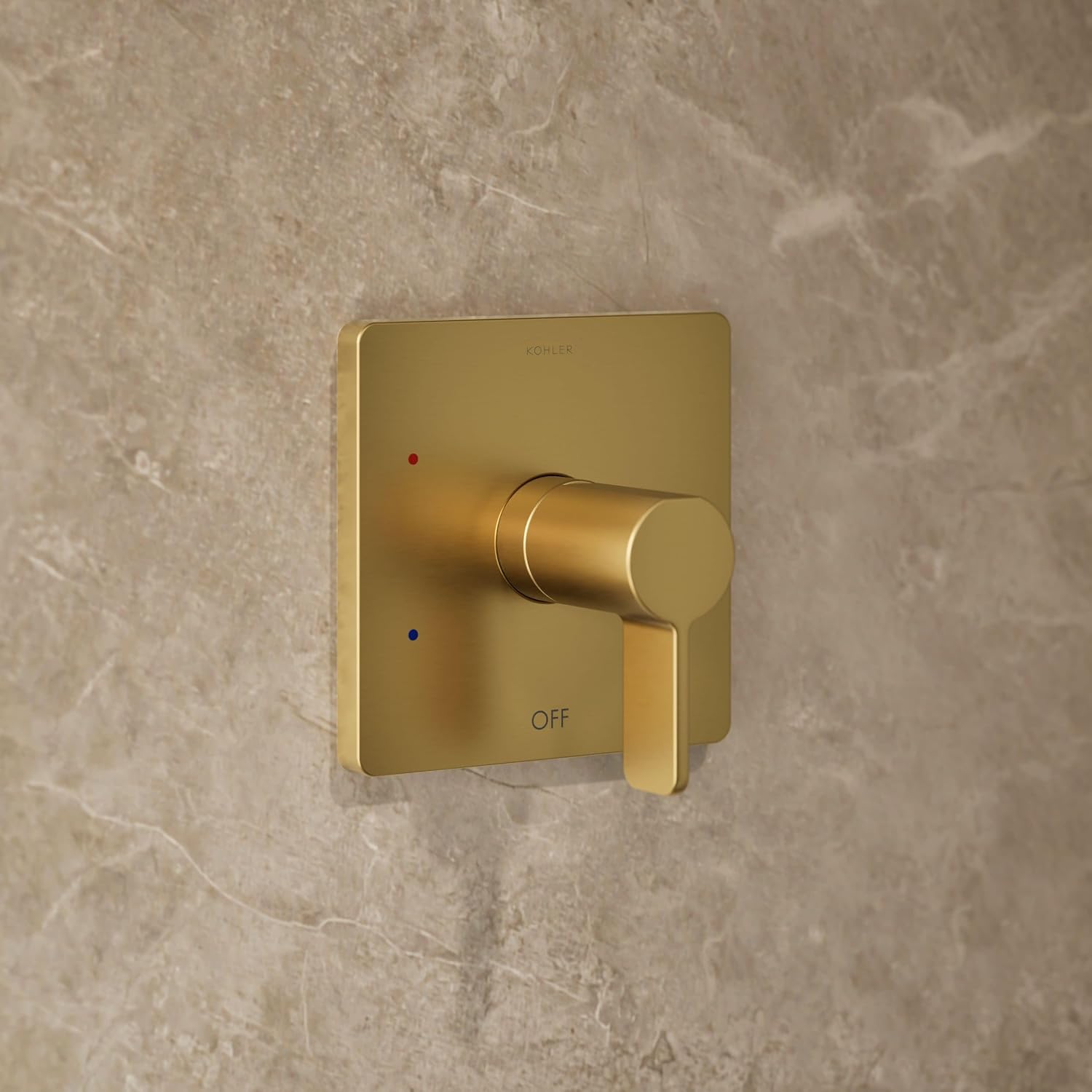 Kohler K-TS23503-4G-2MB Parallel Rite-Temp Shower Trim Kit with Lever Handle, 1.75 GPM, Vibrant Moderne Brushed Brass